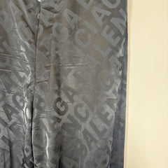 Balenciaga Black Satin AOP Suit Trousers Size XS