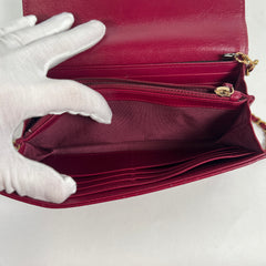 Chanel Burgundy Calfskin Flap Wallet