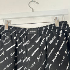 Balenciaga Multi Logo Wide Leg Track pants Size M