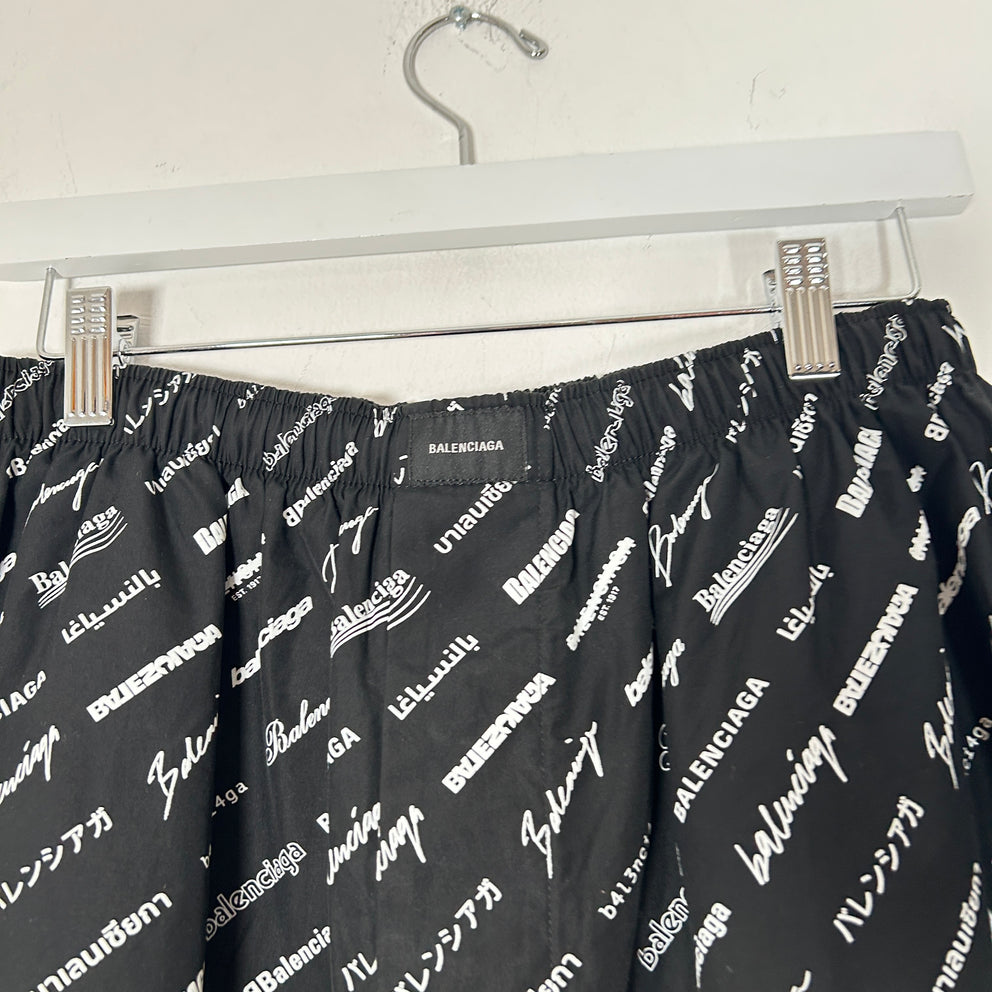Balenciaga Multi Logo Wide Leg Track pants Size M