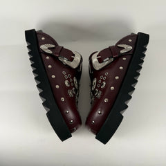 Toga Virilis Red Studded Slip-On Mules Size 8
