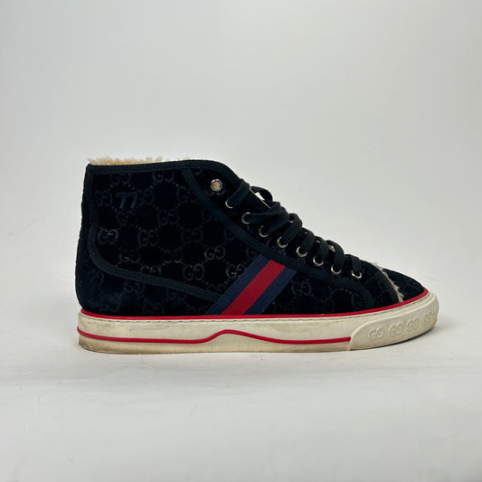 Gucci Black Shearling 1977 Sneakers Size 9.5