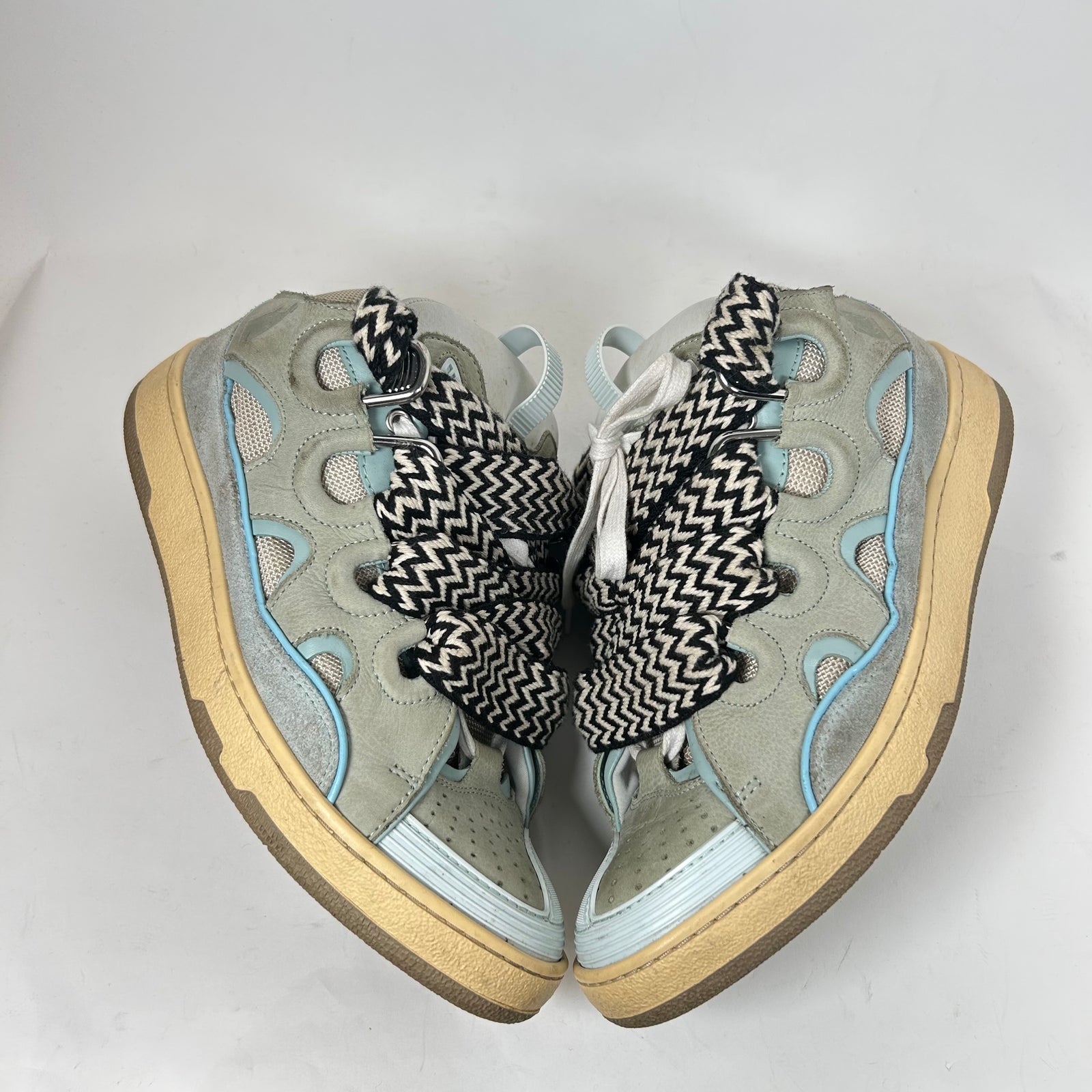 Lanvin Teal Blue Curb Sneaker Size 42