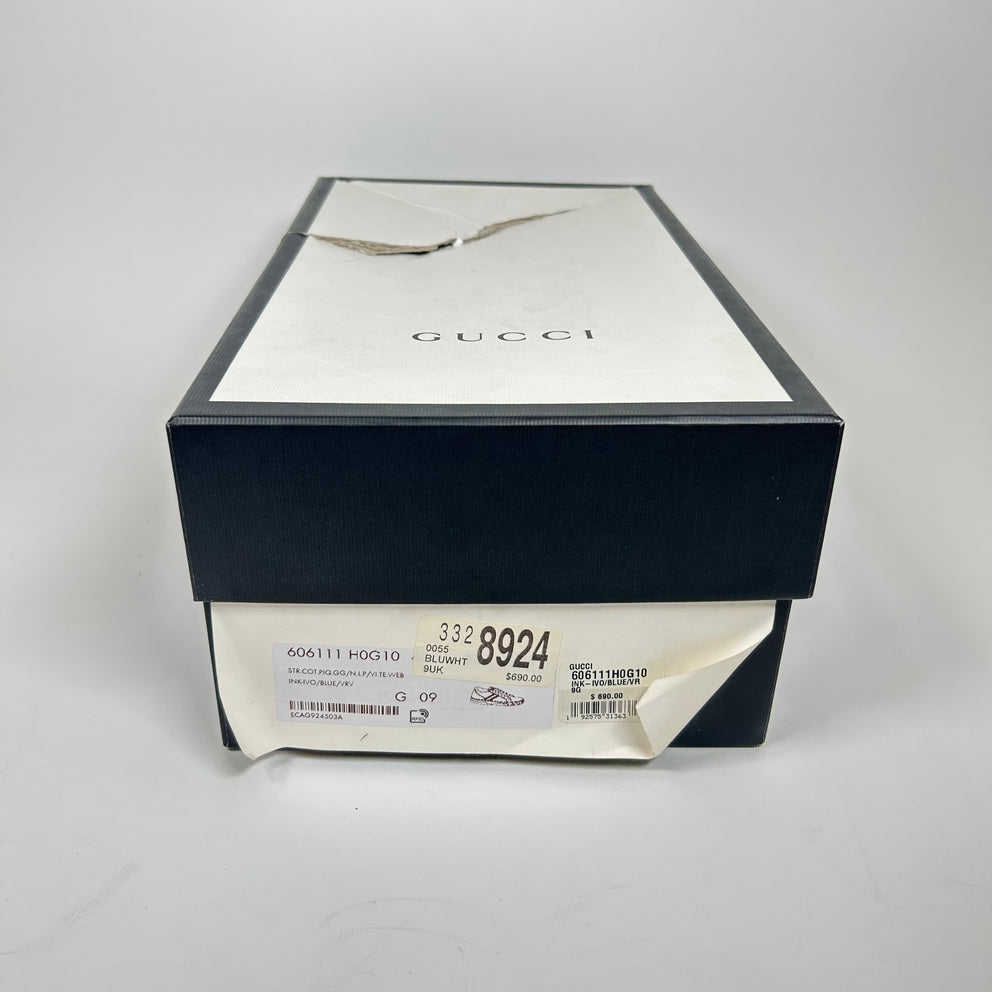 Gucci Dark Blue Tennis 1977 Low Top Sneaker Size GG 9