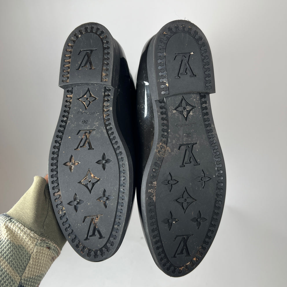 Louis Vuitton Black Monogram Rain Boots Size 38