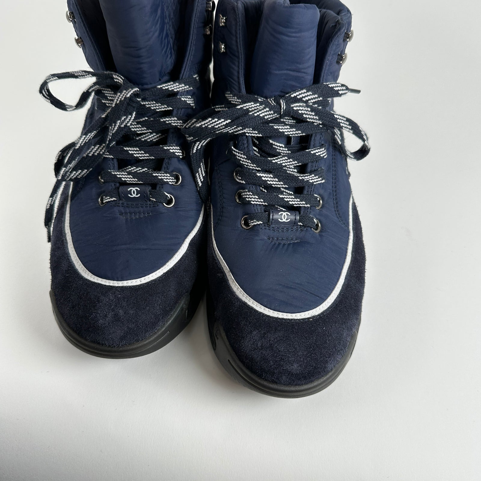 Chanel High Navy Trainers Size 46