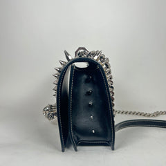 Alexander McQueen Black Jeweled Spike Skull Shoulder Bag