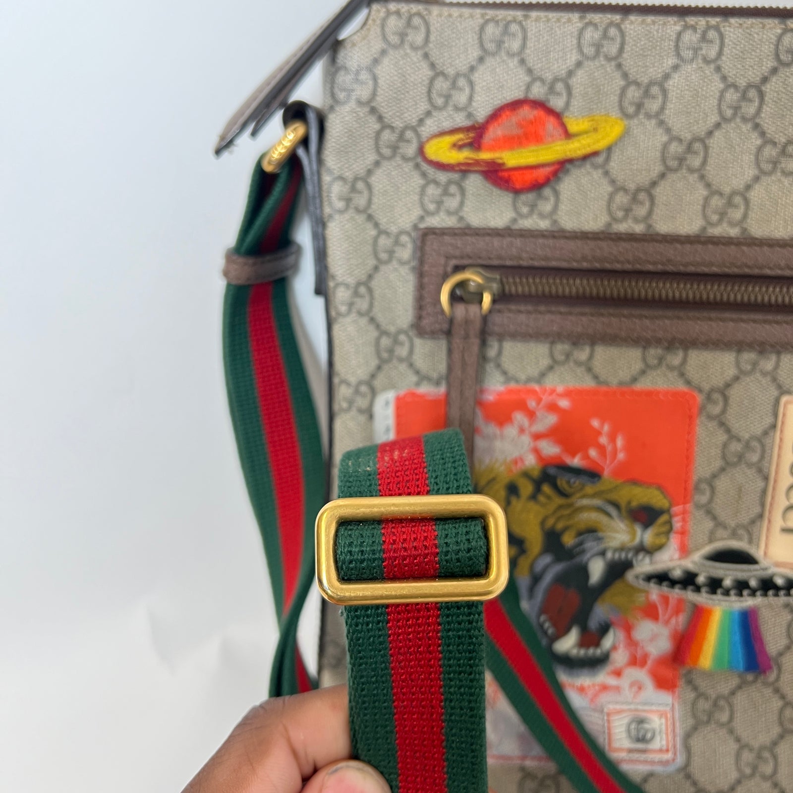 Gucci GG Monogram Courrier Patch Messenger Bag