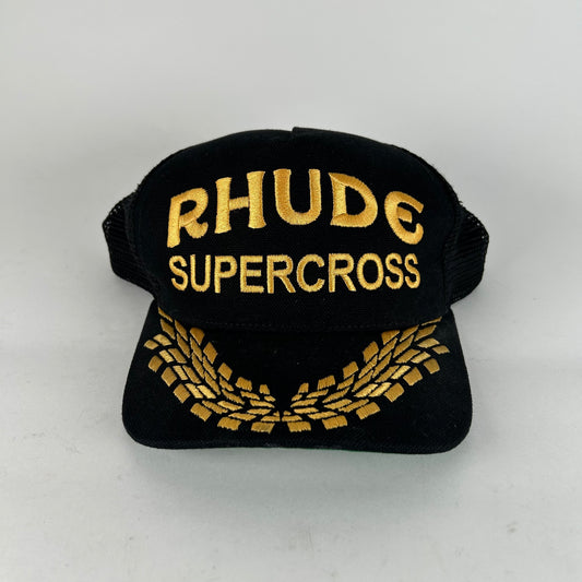 Rhude Black Supercross SnapBack Hat