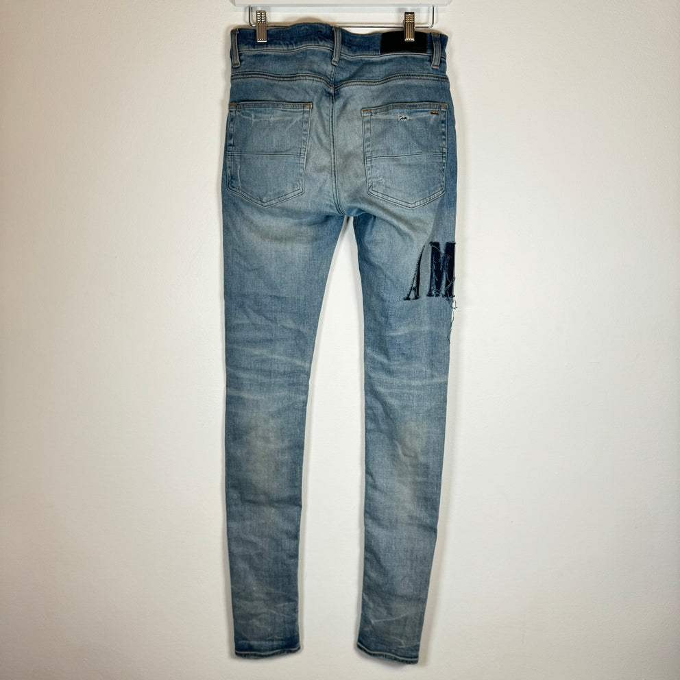 Amiri Denim Logo Applique Thrashed Jeans Size 29