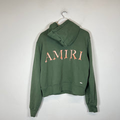 Amiri Green/Peach Watercolor MA Logo Hoodie Size XS