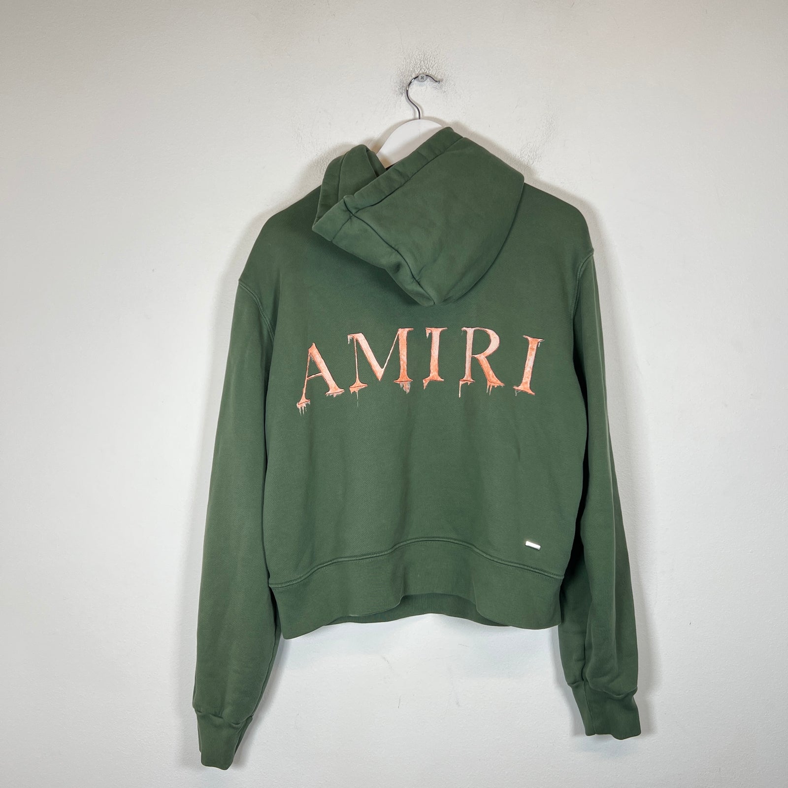 Amiri Green/Peach Watercolor MA Logo Hoodie Size XS