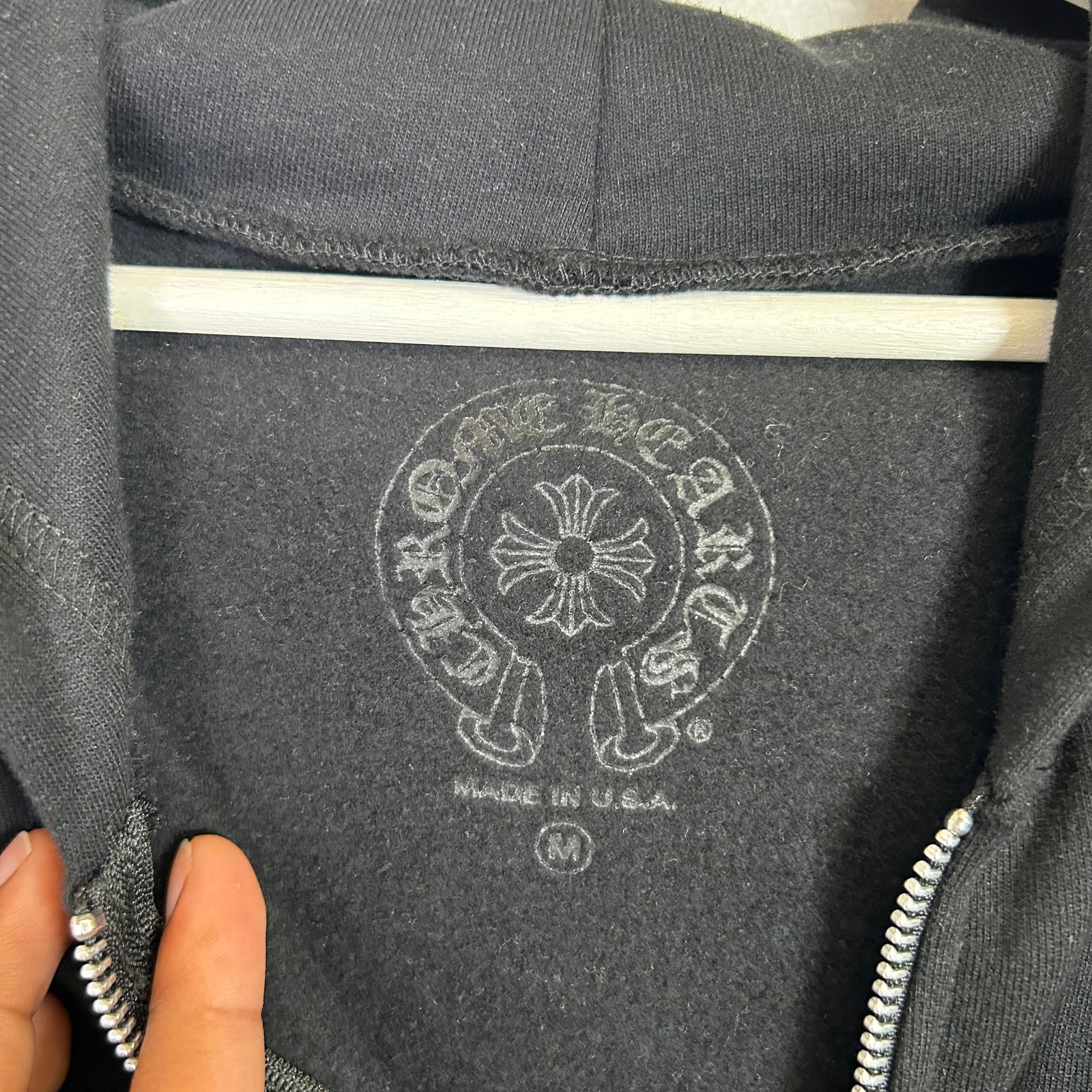 Chrome Hearts Vertical Logo Zip-Up Hoodie