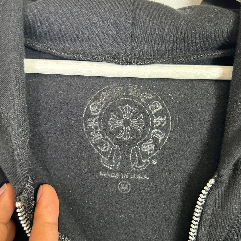 Chrome Hearts Vertical Logo Zip-Up Hoodie