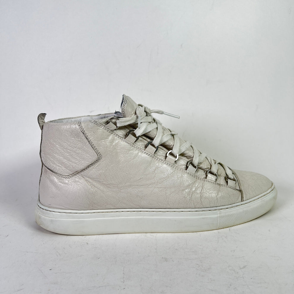 Balenciaga Cracked Leather Arena Sneakers