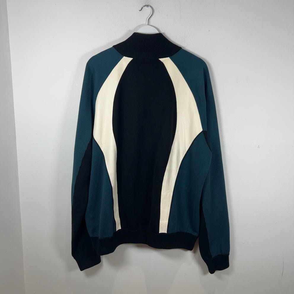 Louis Vuitton Color Block Leather/Knit Track Jacket