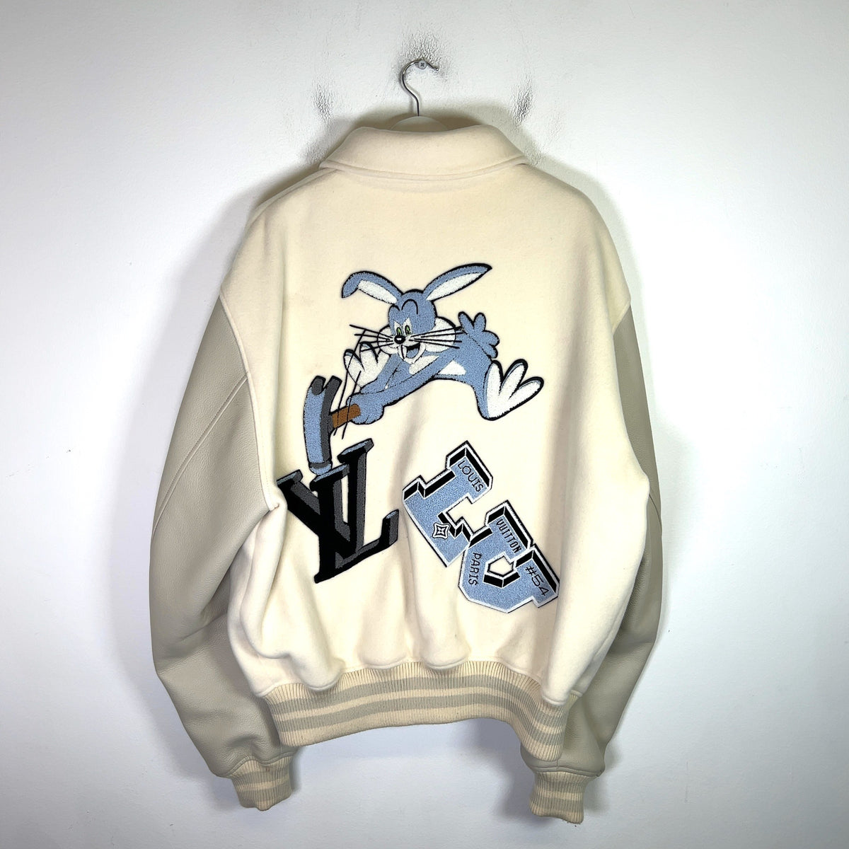 Louis Vuitton FW22 Patched 'Bugs Bunny' Varsity Jacket