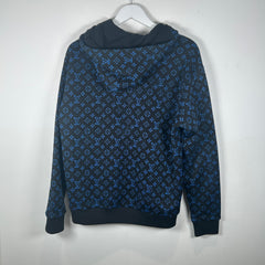 Louis Vuitton Blue/Black Monogram Zip Up Hoodie Size S