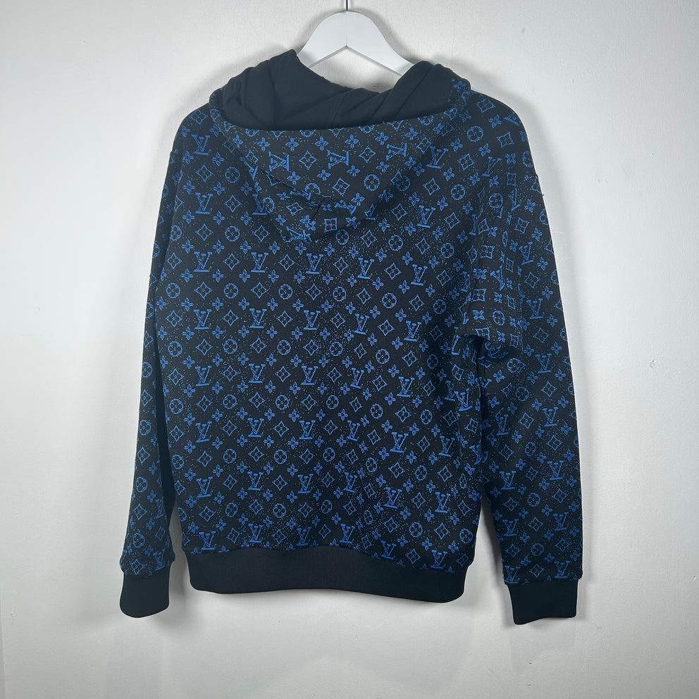 Louis Vuitton Blue/Black Monogram Zip Up Hoodie Size S