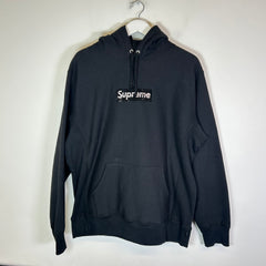 Supreme x Swarovski Black Box Logo Hoodie Size L
