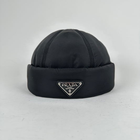 Prada Black Re-Nylon Beanie Size M