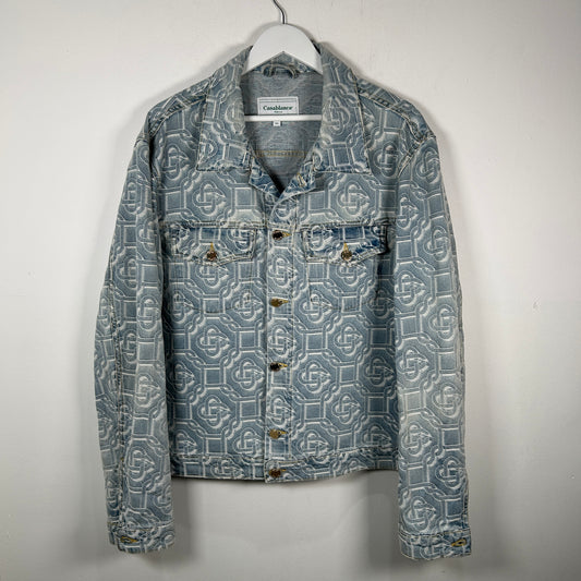 Casablanca Monogram Lightwash Denim Jacket Size XXL
