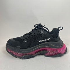Balenciaga Black/Pink Triple S Sneaker Size 38