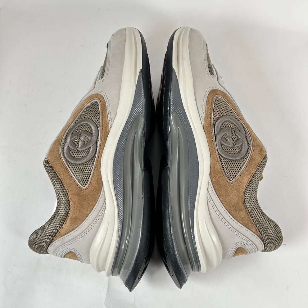 Gucci Gray/Brown Interlocking G Runners Size GG 9.5