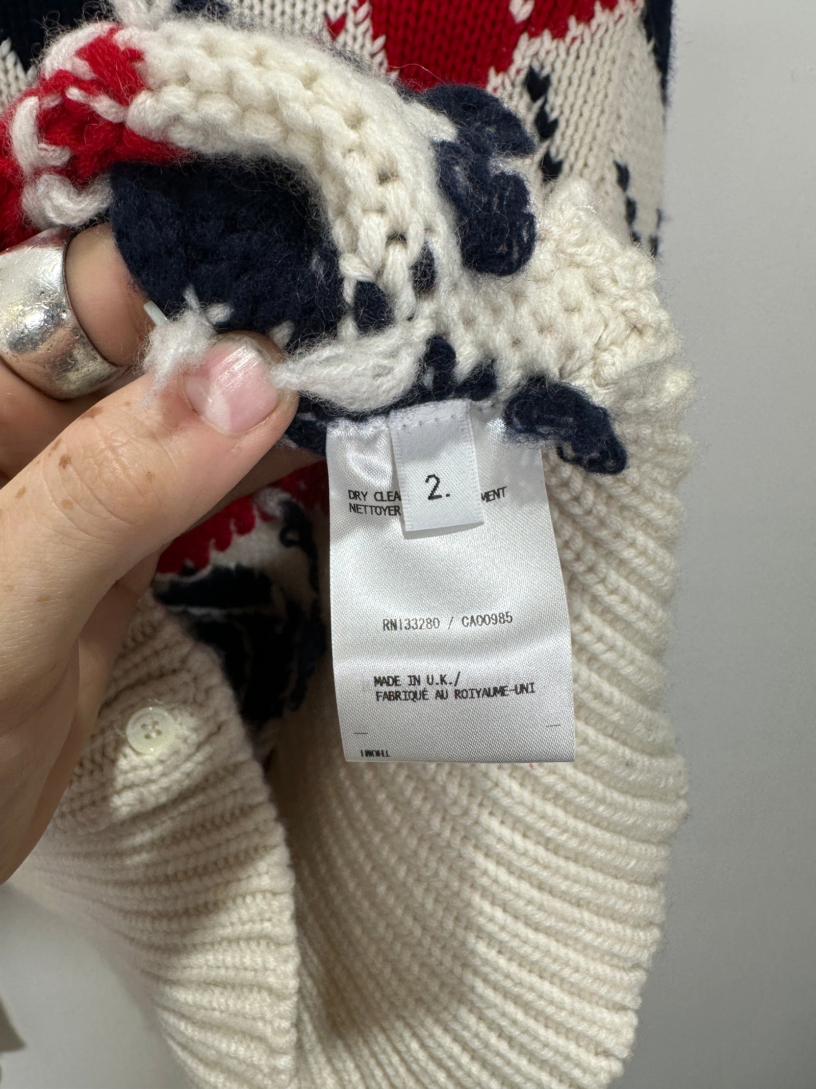 Thom Browne Jacquard Knit 4 Bar Sweater Size 2