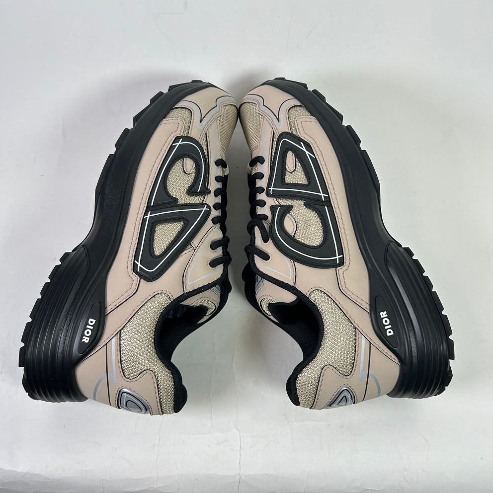 Dior B30 Beige/Black Mesh Microfiber Sneakers