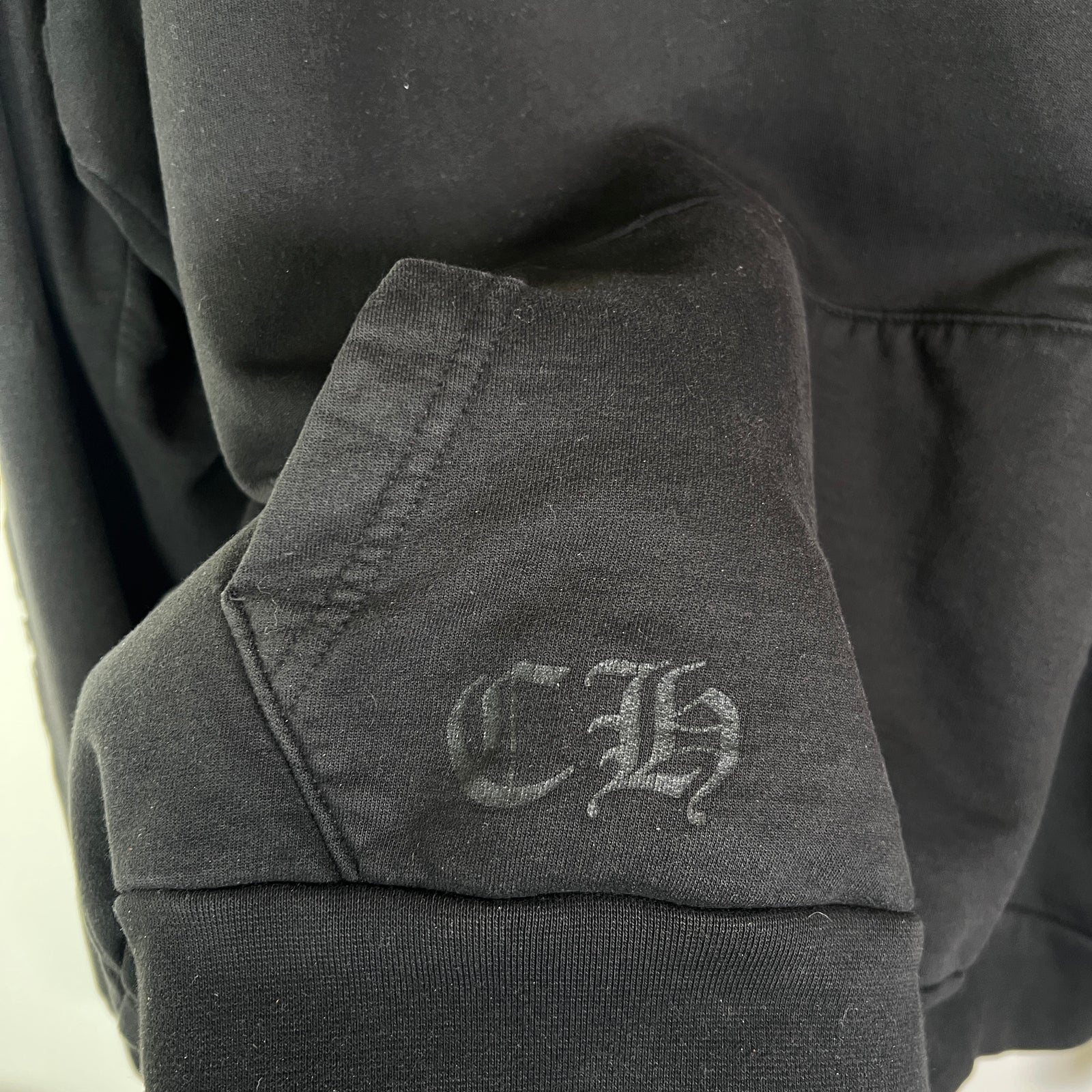 Chrome Hearts Black Vertical Logo Hoodie Size L