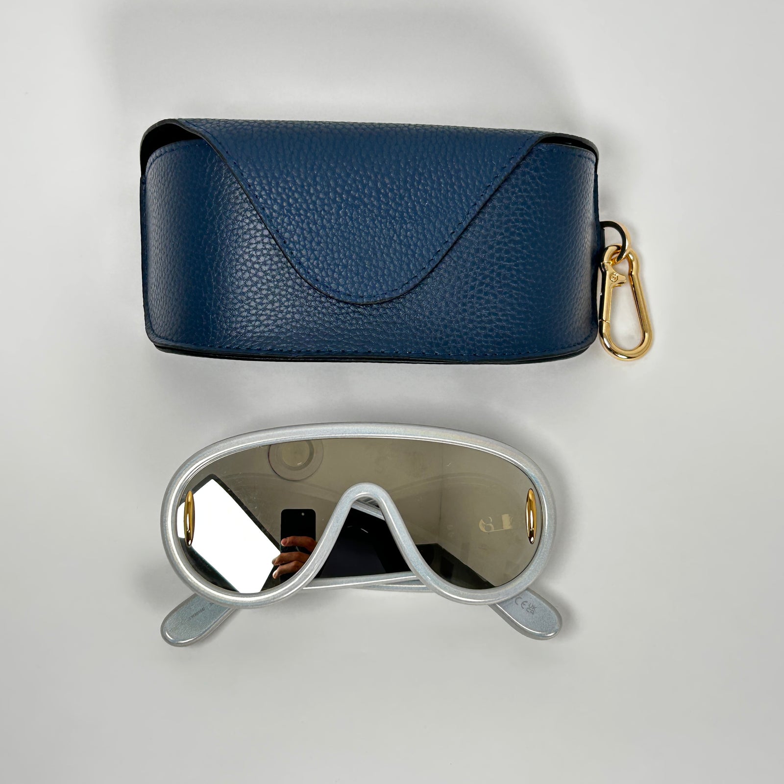 Loewe Wave Anagram Mask Silver Glitter Sunglasses