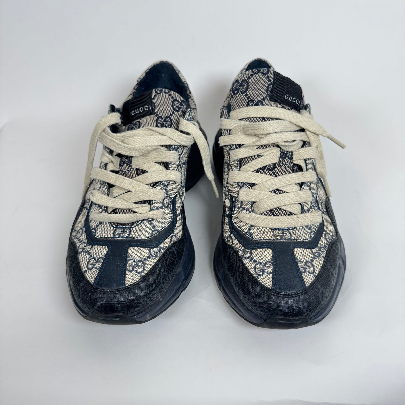 Gucci Navy GG Rhyton Sneaker Size GG 7.5