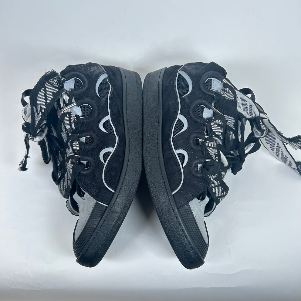 Lanvin Black Reflective Curb Sneaker Size 44