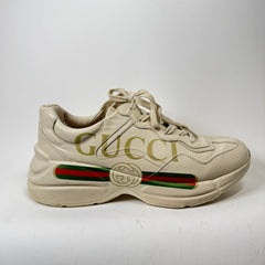 Gucci Beige Logo Rhyton Sneaker Size GG 9.5