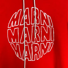 Marni Red Circular Logo Hoodie Size S