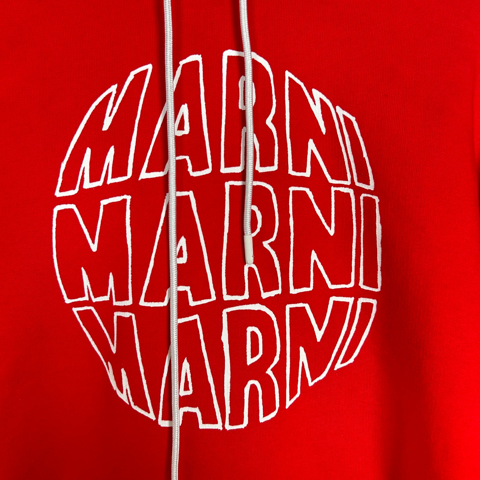 Marni Red Circular Logo Hoodie Size S