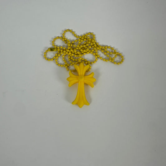 Chrome Hearts Yellow Silicone Cross Necklace