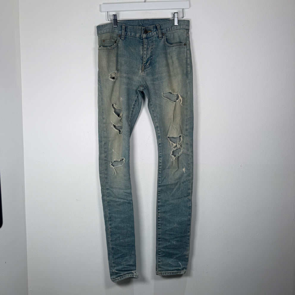 Saint Laurent Jeans Lightwash Distressed D02 Size 27