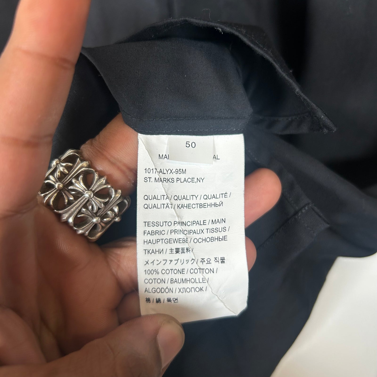 1017 Alyx Black Button Up Shirt Size L