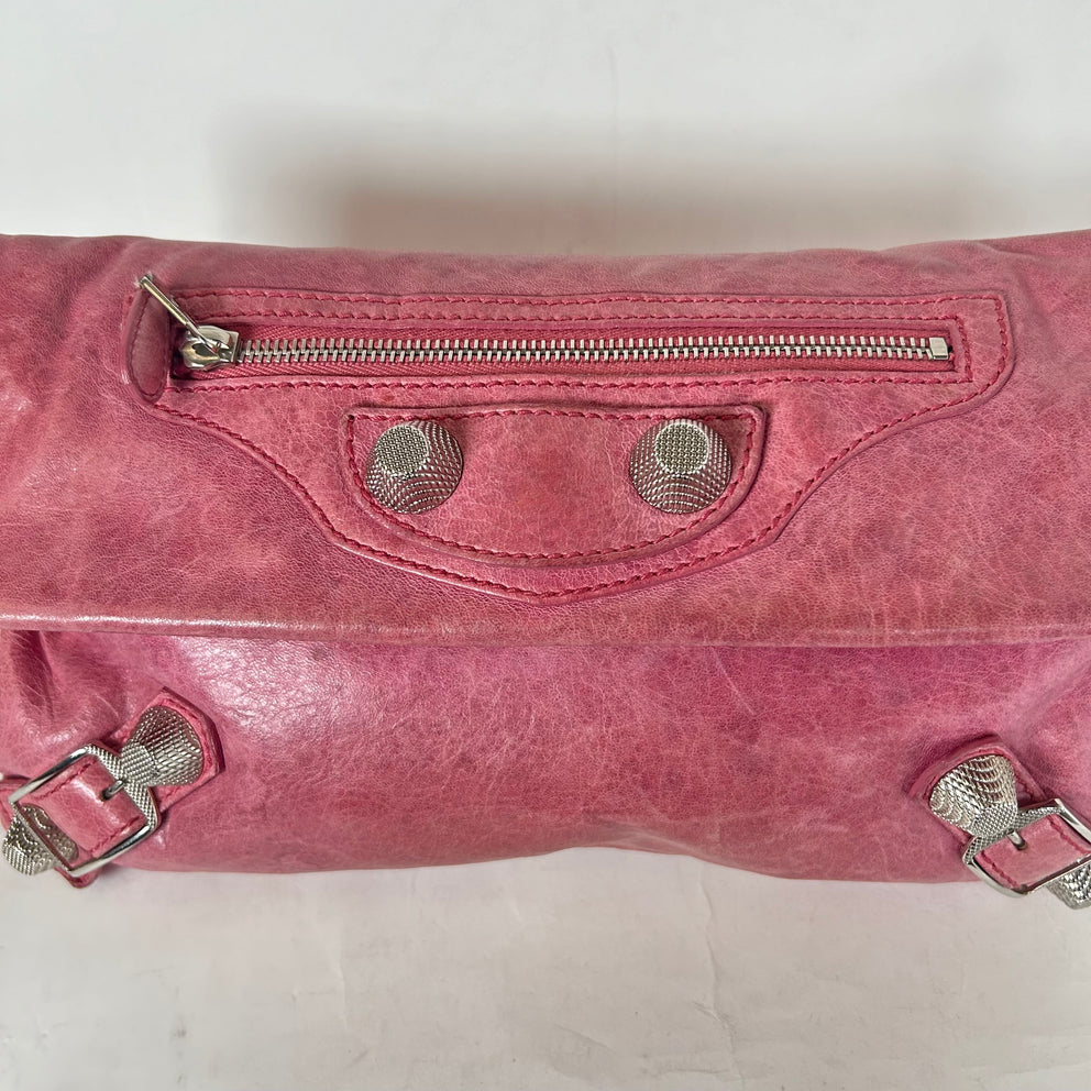 Balenciaga Pink Lambskin Giant Envelope Clutch