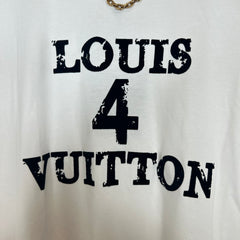 Louis Vuitton White Louis 4 Vuitton Logo Tee Size L