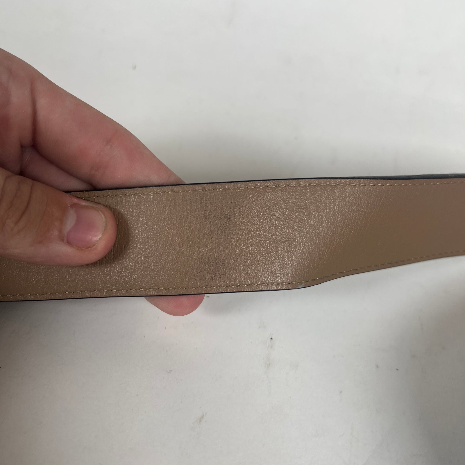 Burberry Grey Reversible Monogram Motif Belt Sz 100