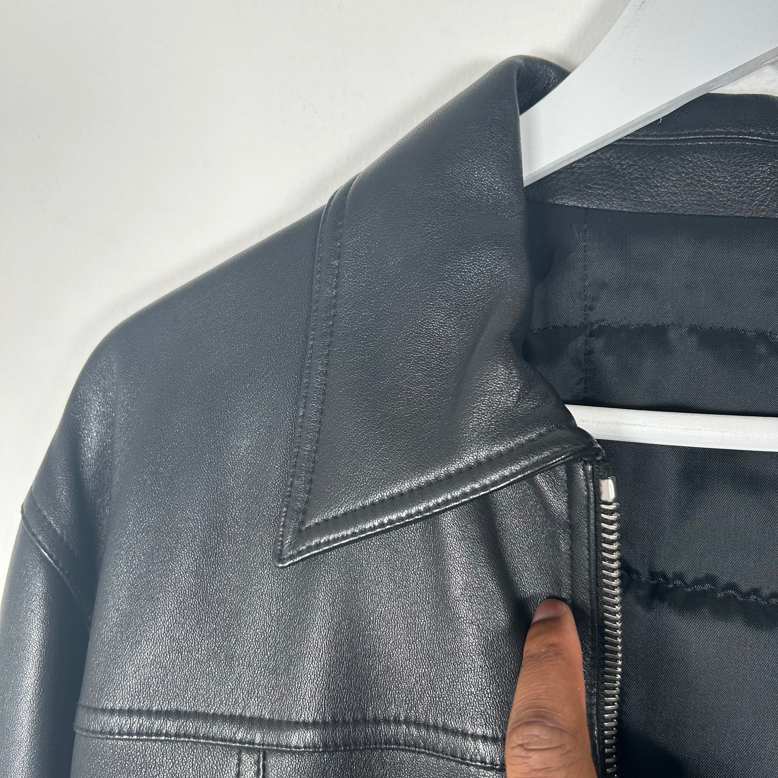 Yves Saint Laurent Rive Gauche 1990's Leather Field Jacket Size 50