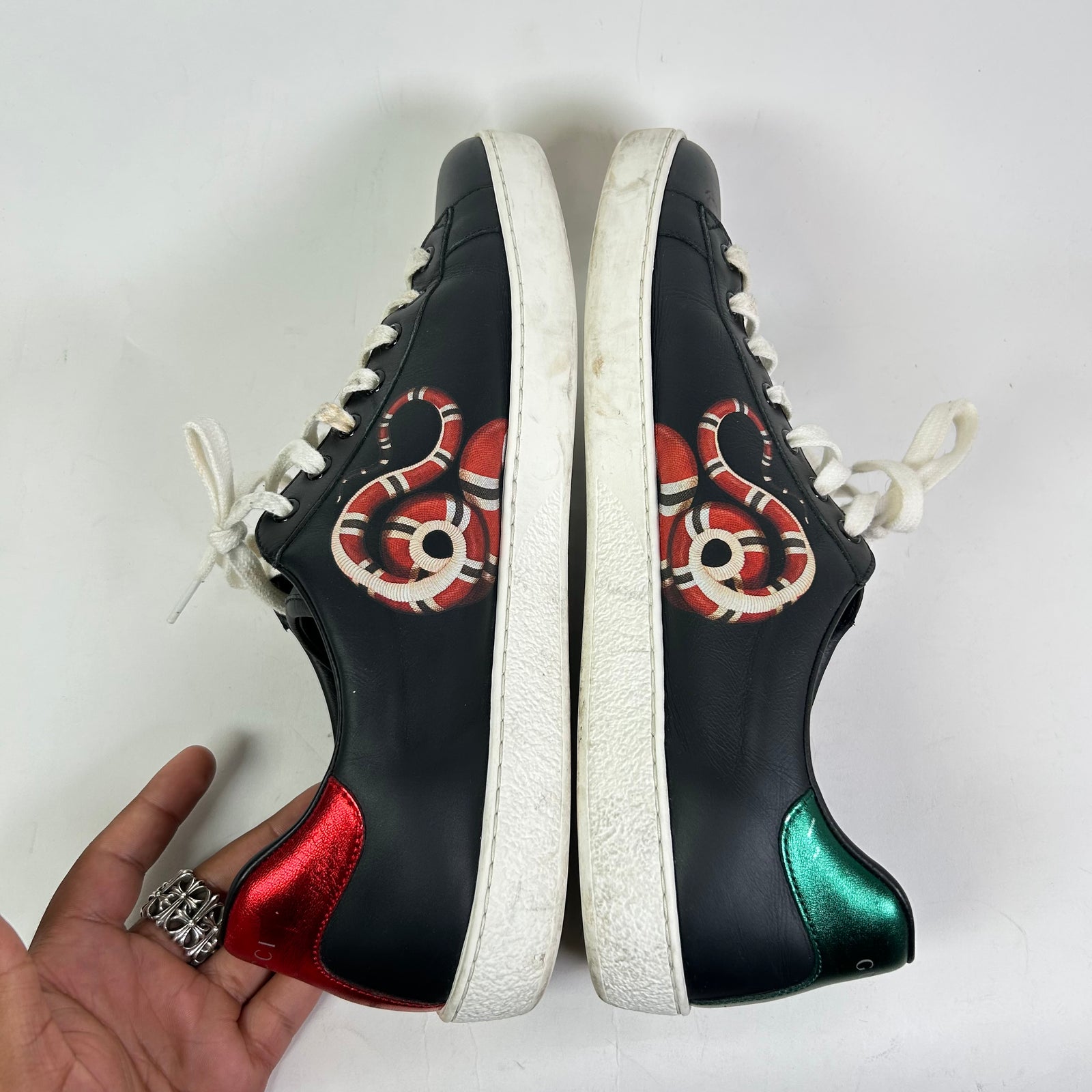 Gucci Kingsnake Leather Ace Lowtop Sneakers