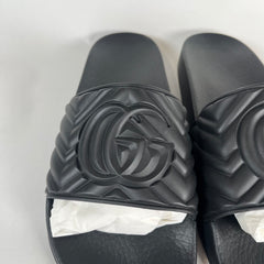 Gucci Matelasse Black Slides Size 10