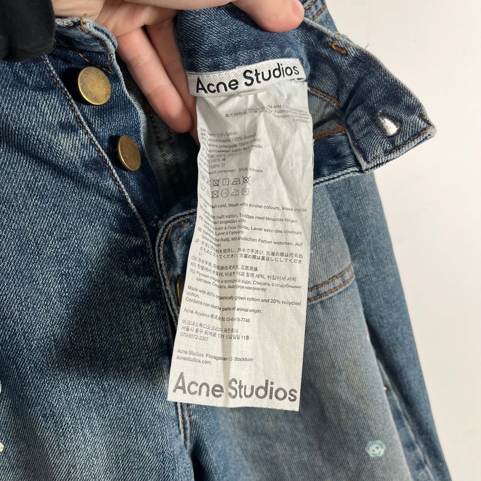 Acne Studios Lightwash Sticker Jeans Size 33