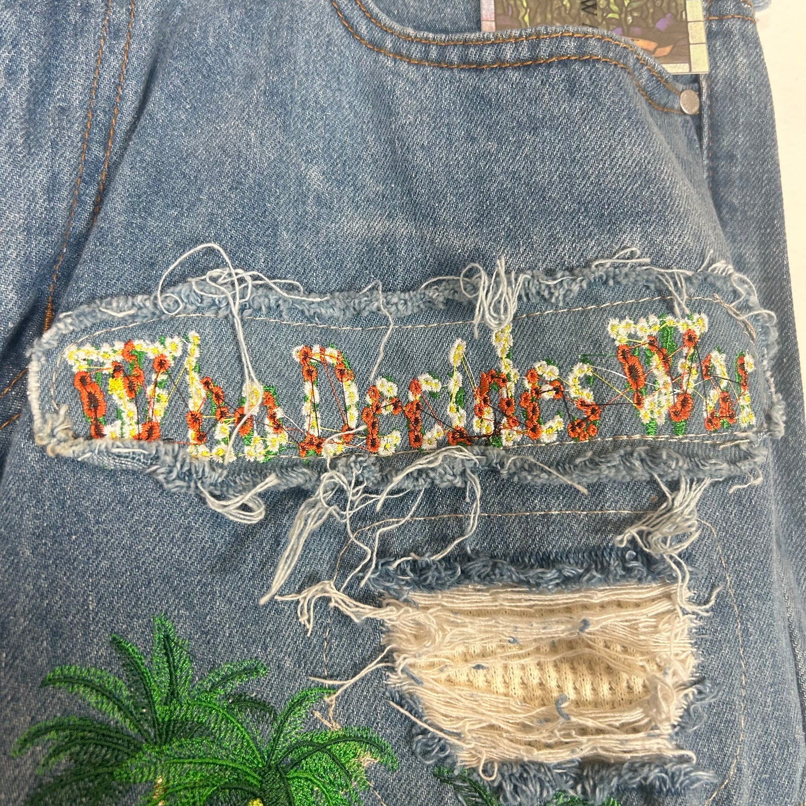 Who Decides War Four Seasons Embroidered Denim Size 34