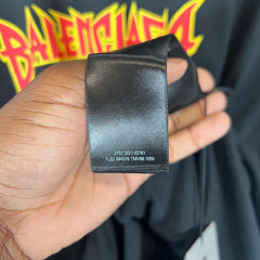 Balenciaga Black Metal Logo T-Shirt Size 2