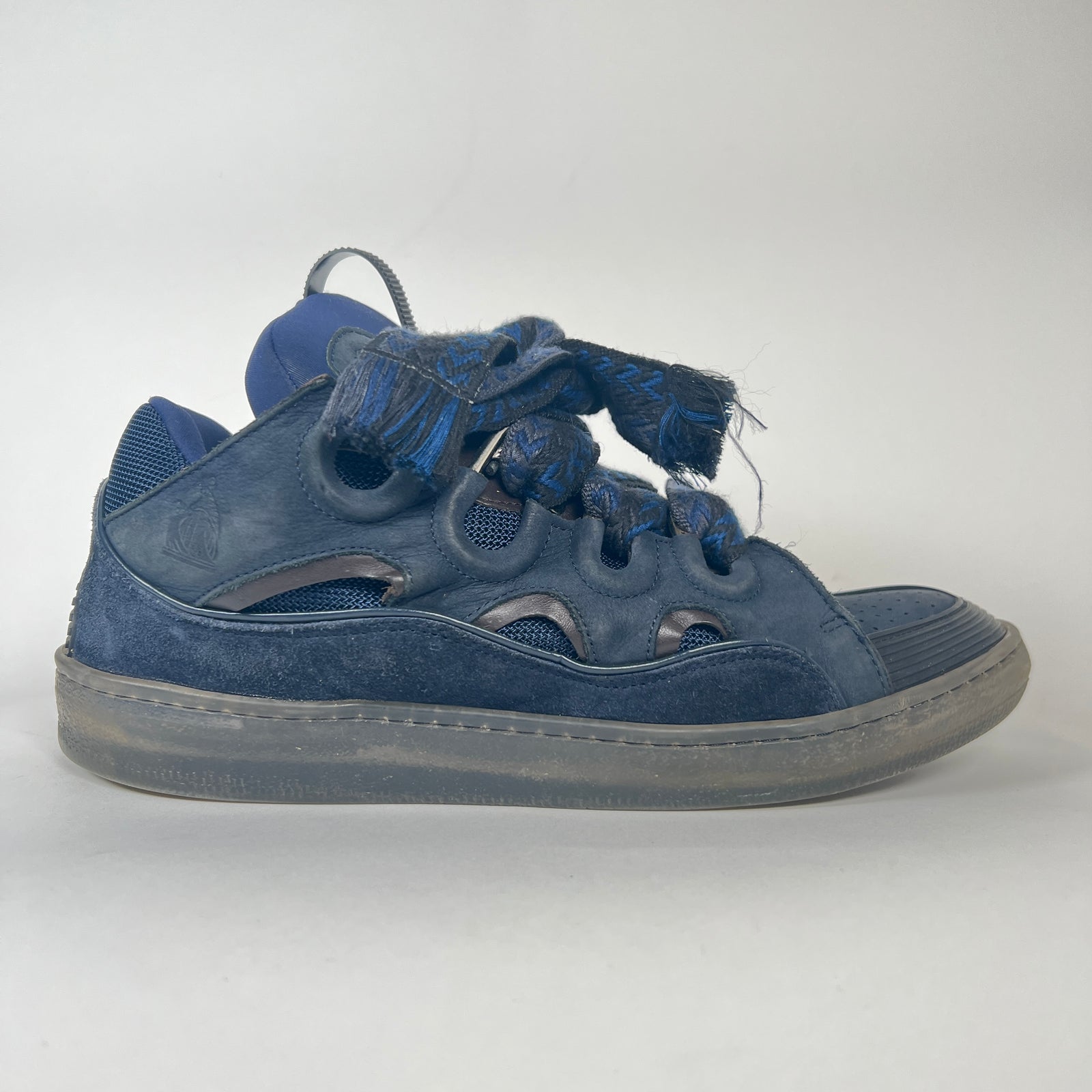 Lanvin Navy Curb Sneakers Size 45